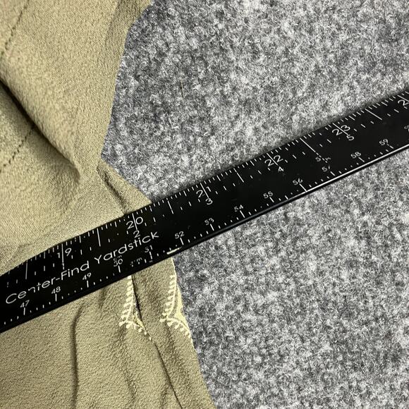 JM Collection Top Womens Size M Green Rayon Embroidered Hem Button Shirt - Picture 4 of 6